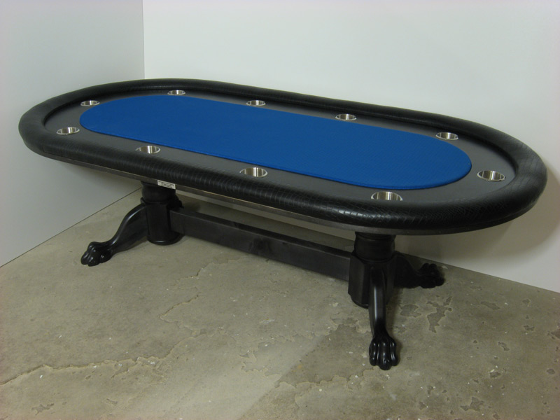 Pokertisch: Rail Croco Vinyl Black / Racetrack Ahorn, Ebony / Playing Surface Suited Speed Cloth Royal Blue